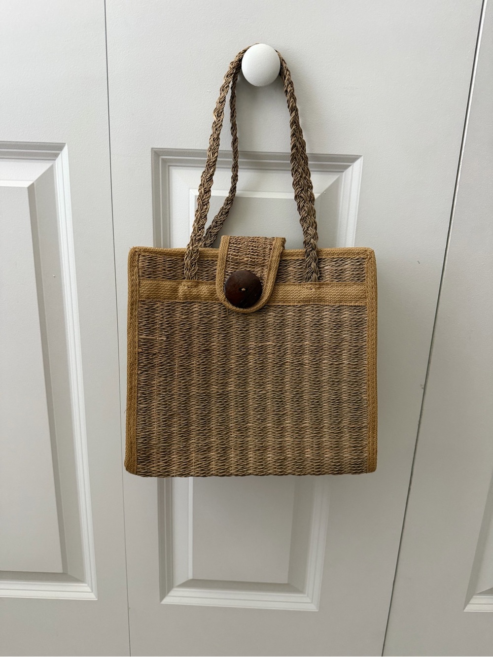 Boho Summer Raffia Cottage Core Shoulder Mini Tote Bag